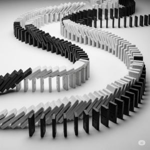 Cascading dominoes