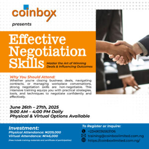 Effective Negotiation Skills Training (Virtual Attendance)