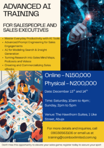 ADVANCED AI TRAINING FOR SALESPEOPLE AND SALES EXECUTIVES